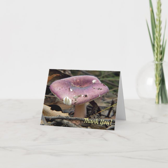 Lila Mushroom Tack Kort (Framsida)