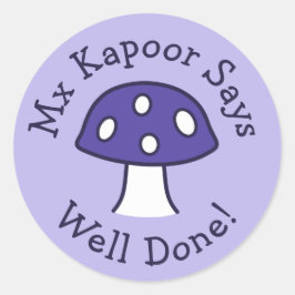 Lila Mushroom well Ready Stickers Runt Klistermärke