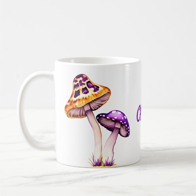 Lila Mushrum Amanita svamp Kaffemugg (Vänster)