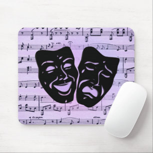 Lila Music och teatermasker Musmatta