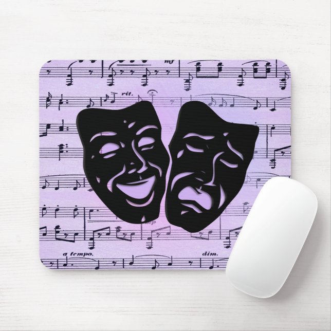 Lila Music och teatermasker Musmatta (Med mus)