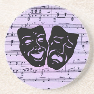 Lila Music och teatermasker Underlägg
