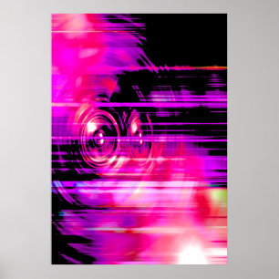 Lila musikhögtalare poster