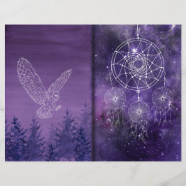 Lila Mystic Dreamcatcher Scrapbook Papper