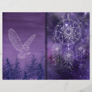 Lila Mystic Dreamcatcher Scrapbook Papper