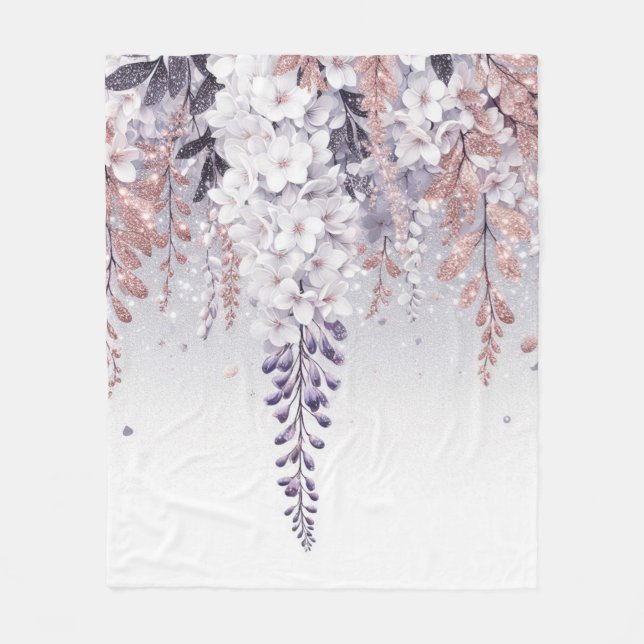 Lila Mystical Wisteria Drift Fleecefilt (Framsidan)