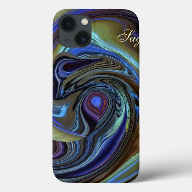 Lila N Guld Feather Abstrakt iPad-fall (Baksida)