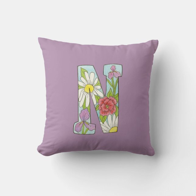 Lila N Pillow Iris, daisy, ro Kudde (Framsida)