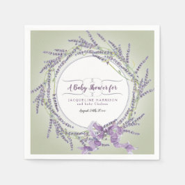 Lila n Sage Baby Shower Watercolor Lavender Art Pappersservett