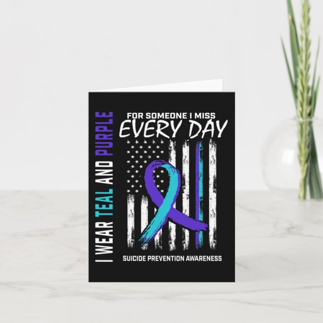 Lila någon jag saknar Suicide Awareness Ameri Kort (Framsida)