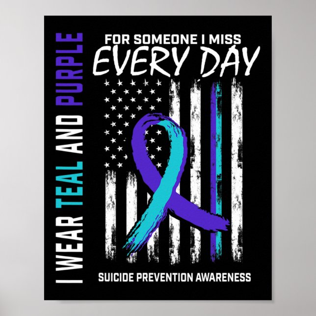 Lila någon jag saknar Suicide Awareness Ameri Poster (Framsidan)