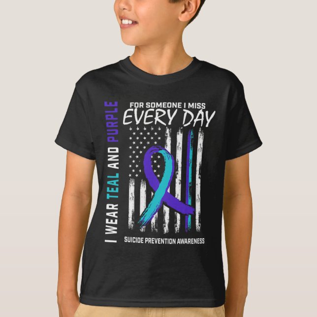 Lila någon jag saknar Suicide Awareness Ameri T Shirt (Framsida)