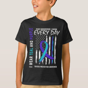 Lila någon jag saknar Suicide Awareness Ameri T Shirt