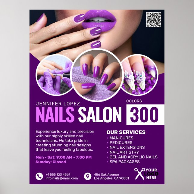 Lila Nail Salon, Beauty Salon, Makeup Artsit Poster (Framsidan)