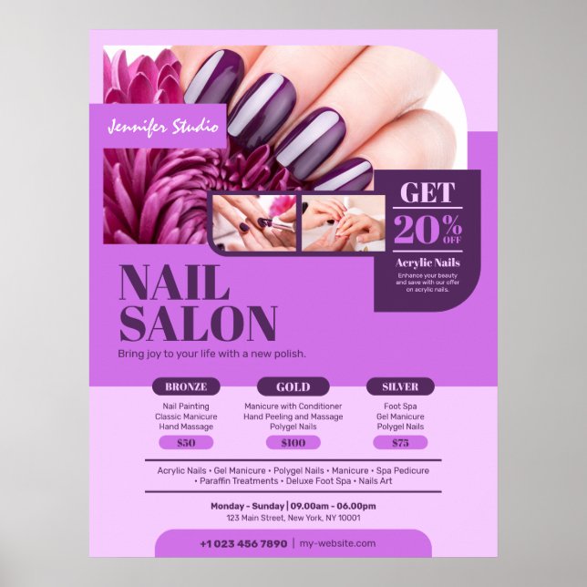 Lila Nail Salon, Makeup Artist, Beauty Salon - Poster (Framsidan)