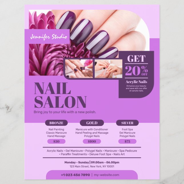 Lila Nail Salon, Makeup Artist, Beauty Salon - Reklamblad (Framsidan)
