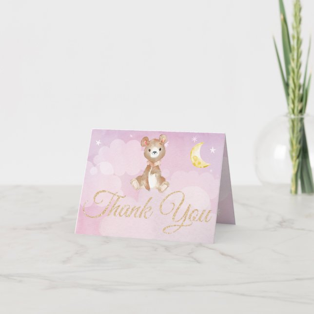 Lila Nalle Girl's Baby Shower Tack (Framsida)