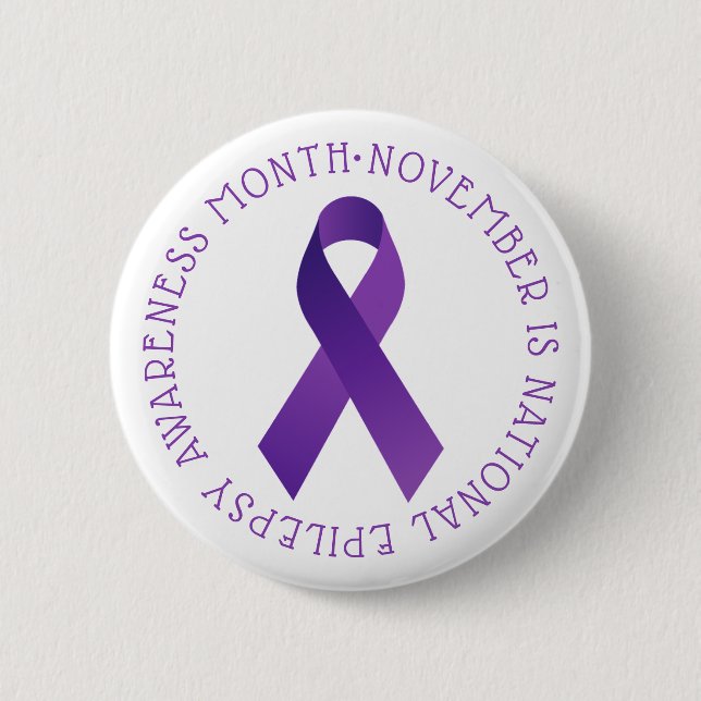 Lila National Epilepsy Awareness Month Ribbon Knapp (Framsida)