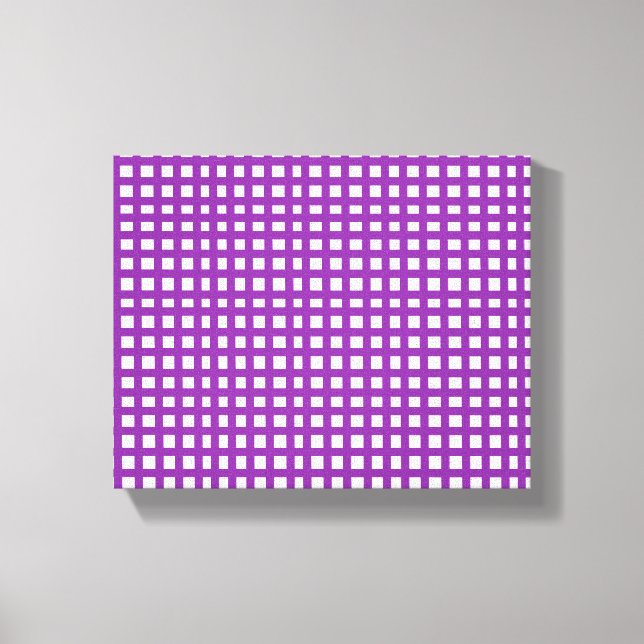 Lila nätstycke mönster med kvadratiska maskor canvastryck (Framsida)