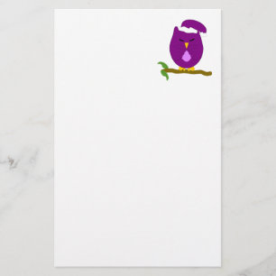 Lila Nattuggla Design Brevpapper