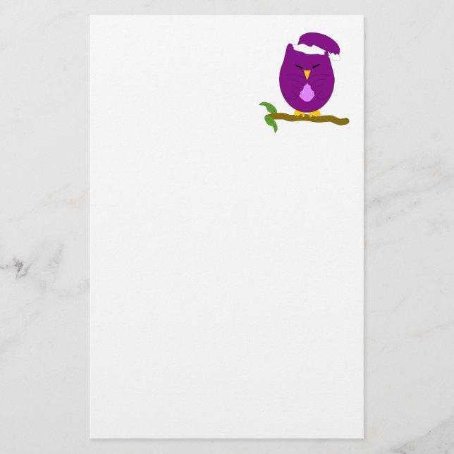 Lila Nattuggla Design Brevpapper (Framsida)