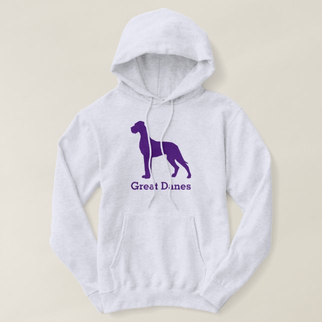 Lila Naturlig Grand Danois Hoodie (Design framsida)