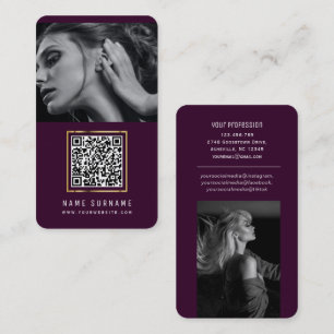 lila-nätverk social media QR-kodfoton Busi Visitkort
