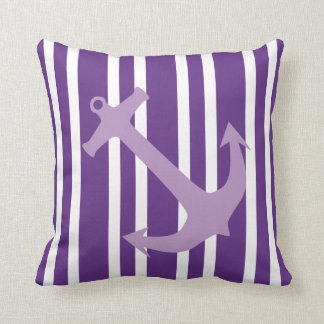 Lila Nautical Anchor Stripe Pillow Kudde