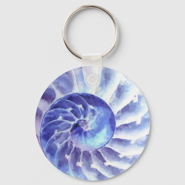 Lila Nautilus Art Nyckelring (Framsida)