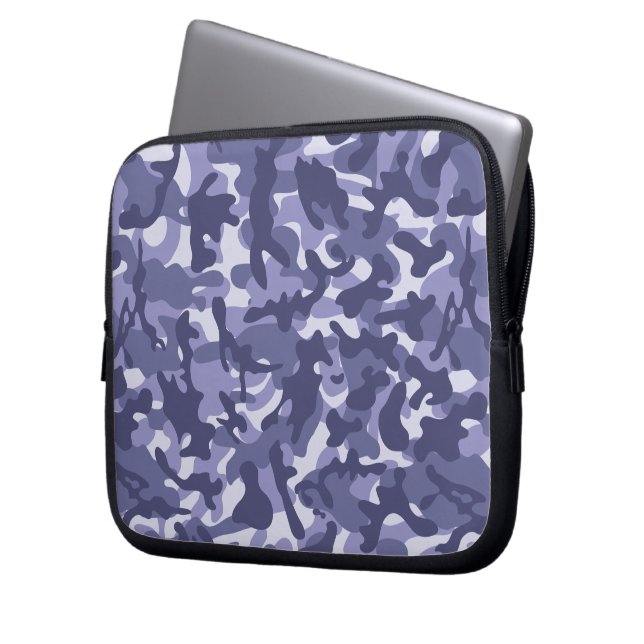 Lila Navy Camouflage Laptop Fodral (Framsidan Vänster)