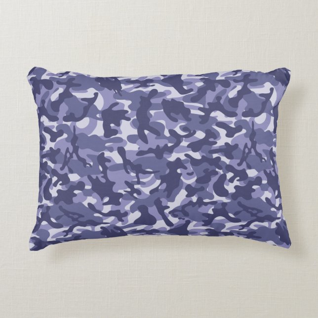Lila Navy Camouflage Prydnadskudde (Framsidan)