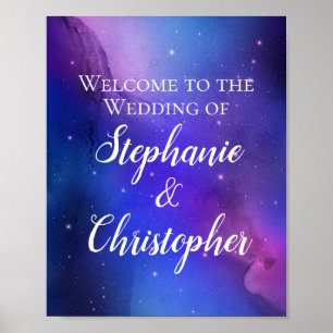 Lila Nebula Celestial Art Rymden Bröllop Poster