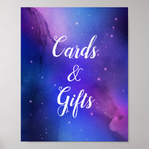 Lila Nebula Celestial Art Rymden Bröllop Poster