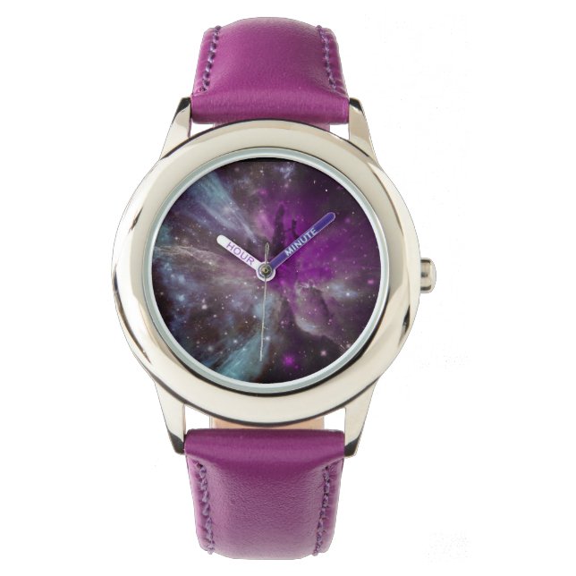 Lila Nebula och Stars Watch Armbandsur (Framsida)