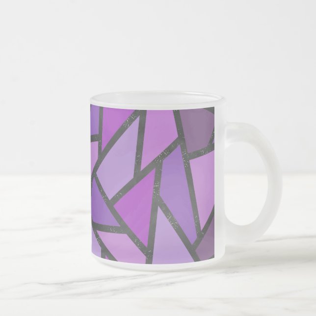 Lila nedfläckad glas mönster frostad glasmugg (Höger)