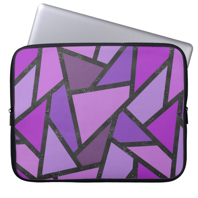 Lila nedfläckad glas mönster laptop fodral (Framsidan)