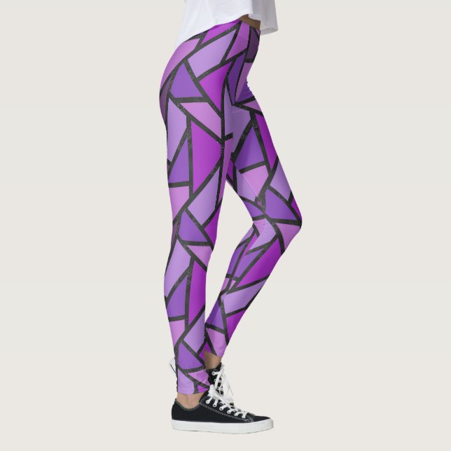 Lila nedfläckad glas mönster leggings (Höger)