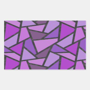 Lila nedfläckad glas mönster rektangulärt klistermärke
