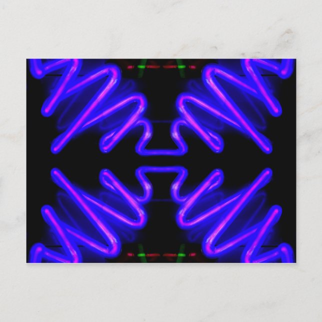 Lila Neon Arrows 8 - Urban City Art Vykort (Framsida)