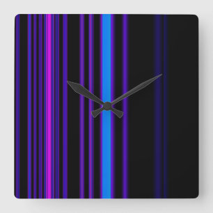 Lila Neon Modern Wall Clocks Fyrkantig Klocka