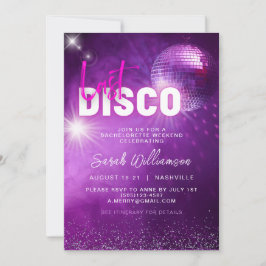 Lila neon rosa sista disco möhippa helg inbjudningar