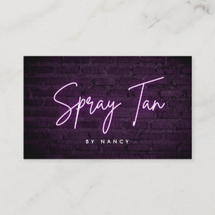 Lila Neon Spray Tan on Brick Wall Visitkort