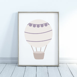 Lila Neutralt Luftballong  Nursery Poster
