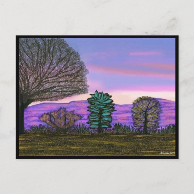 Lila Nevada Desert Vykort (Framsida)