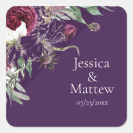 Lila Nightshade Flowers Sticker Fyrkantigt Klistermärke