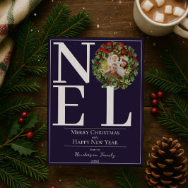 Lila Noel-julkransfoto Julkort