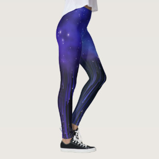 Lila Northern Ljus Galaxy Leggings