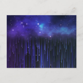 Lila Northern Ljus Galaxy Vykort