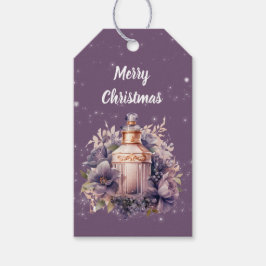 Lila Nostalgic God jul Presentetikett