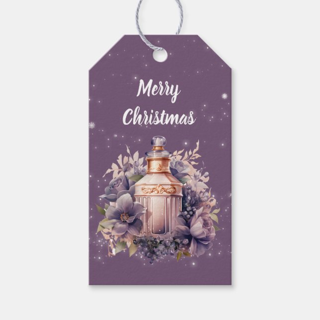 Lila Nostalgic God jul Presentetikett (Framsidan)